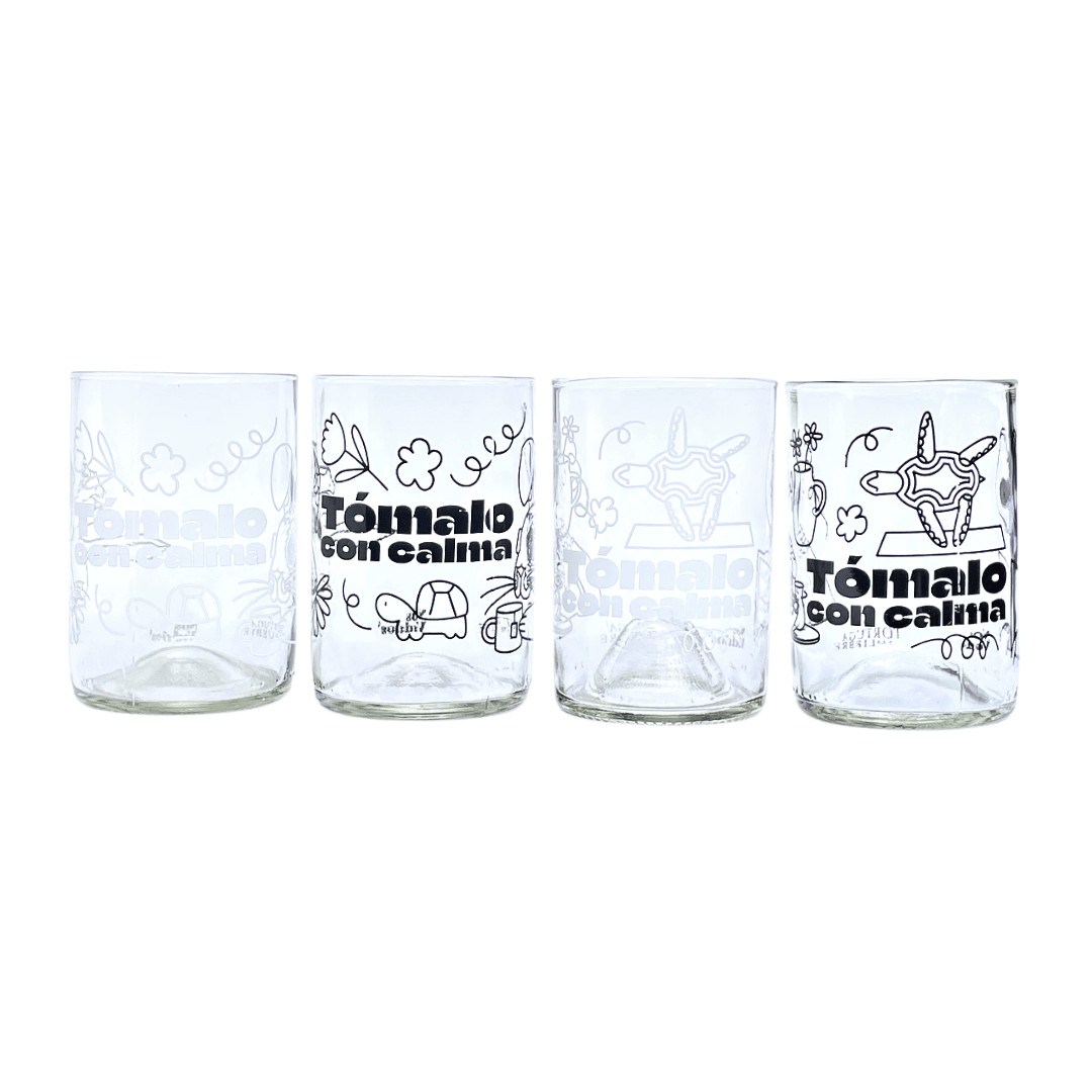 Vasos Tómalo con calma x 4 Nos Vidrios