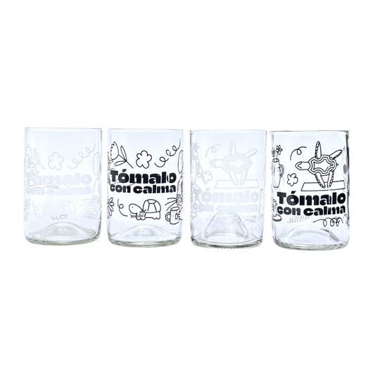 Vasos Tómalo con calma x 4 Nos Vidrios