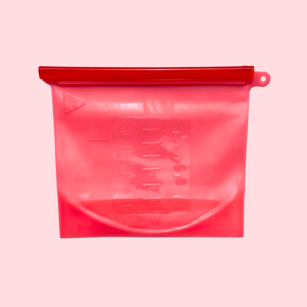 Bolsa de Silicona reutilizables rojo 1 litro