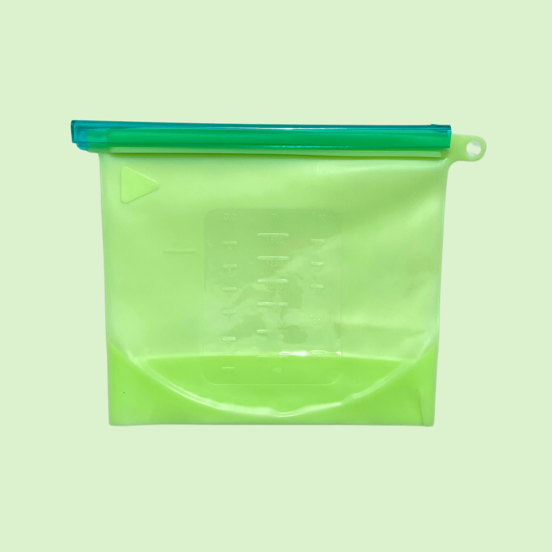 Bolsa de Silicona reutilizables verde 1 litro