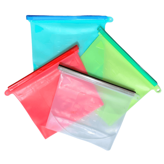 cuatro Bolsas de Silicona Reutilizables 500ml