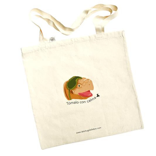 Tote bag Tómalo con Calma - La Tortuga y La Liebre