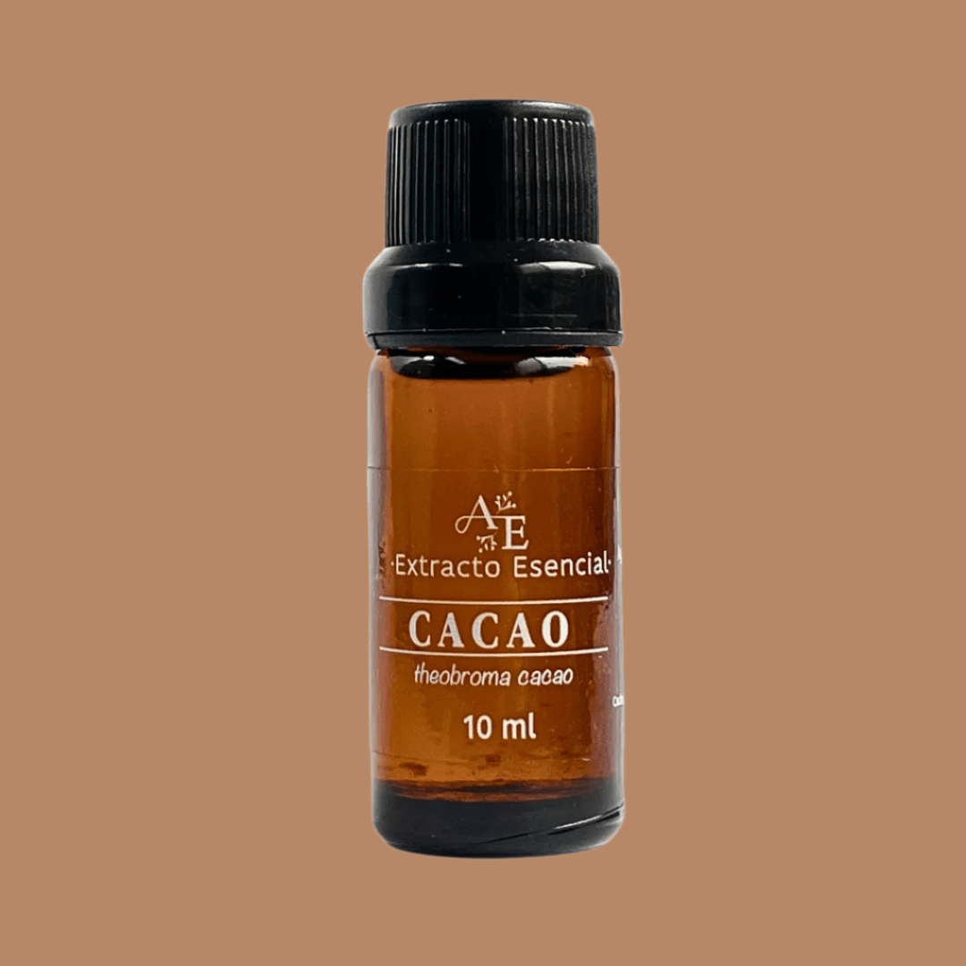 Extracto de cacao Ananda con fondo plano color de cacao 