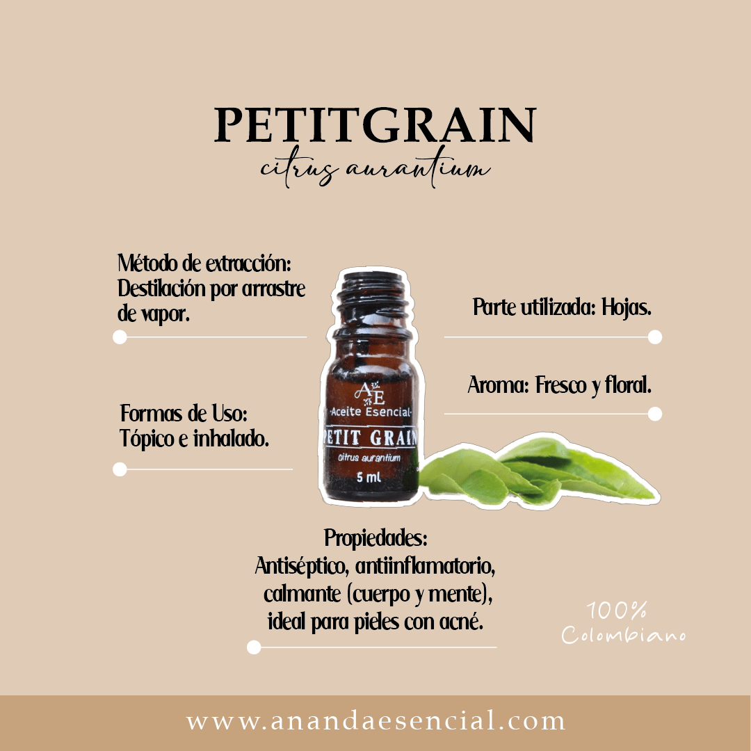 infografia de Aceite esencial de petit grain