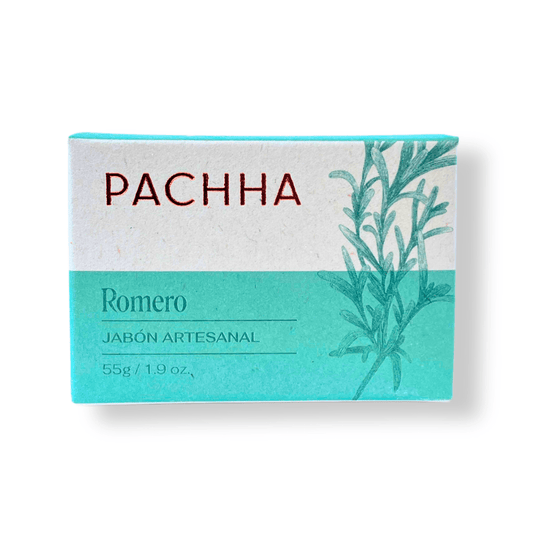 jabon artesanal facial de pachha  romero con caja