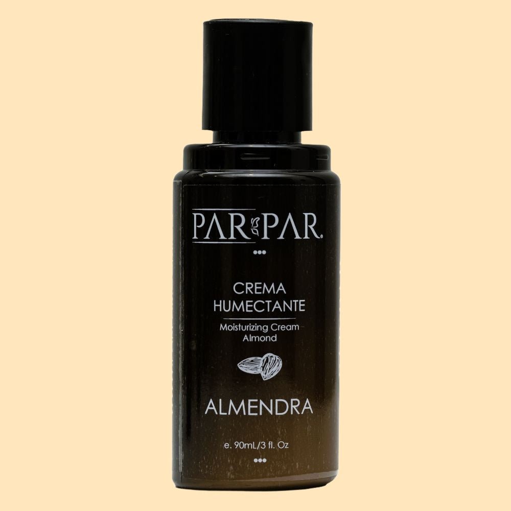 Crema Humectante Almendra de 90ml de par par con fondo color beige 