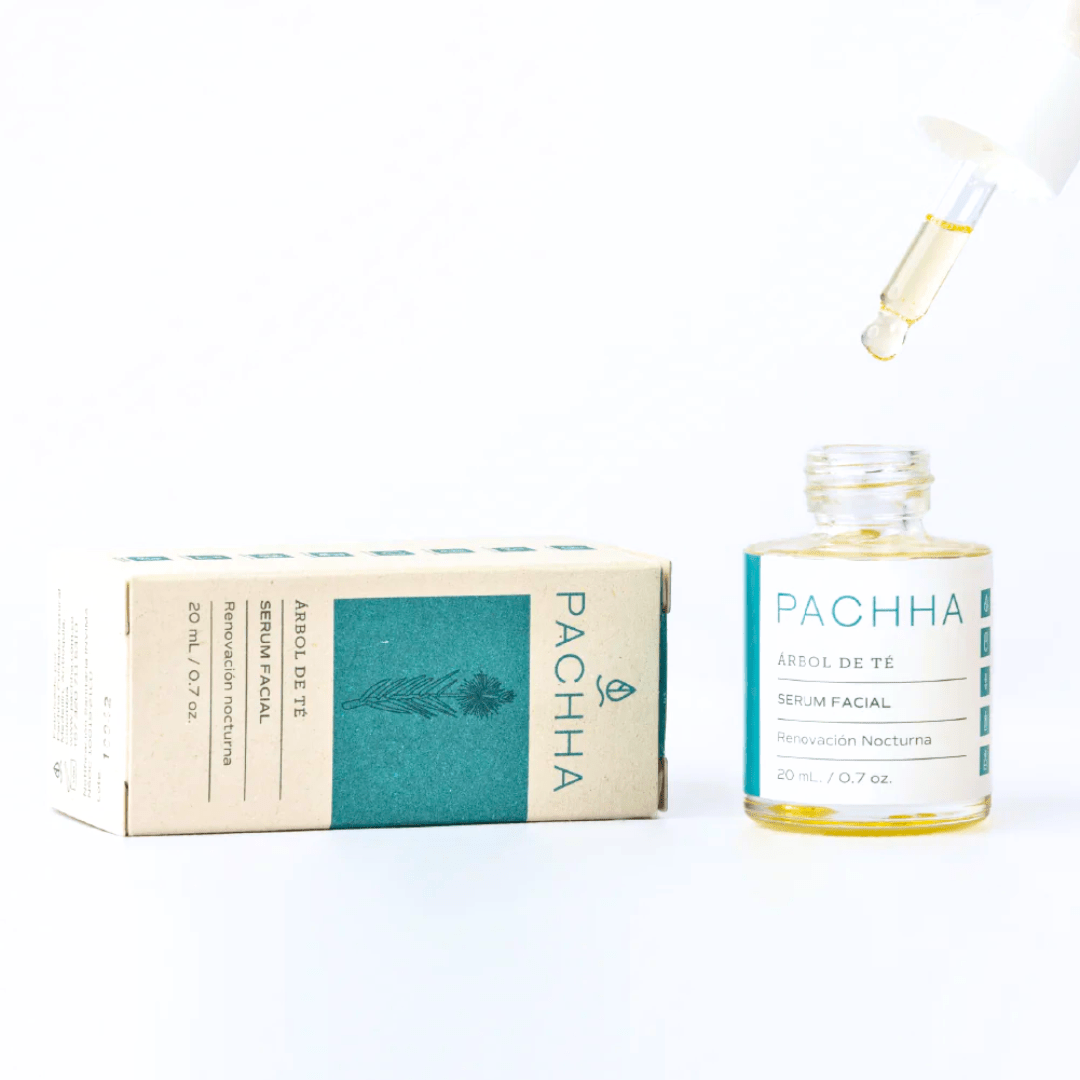 Serum facial reparador nocturno con un dropper y a lada su caja 